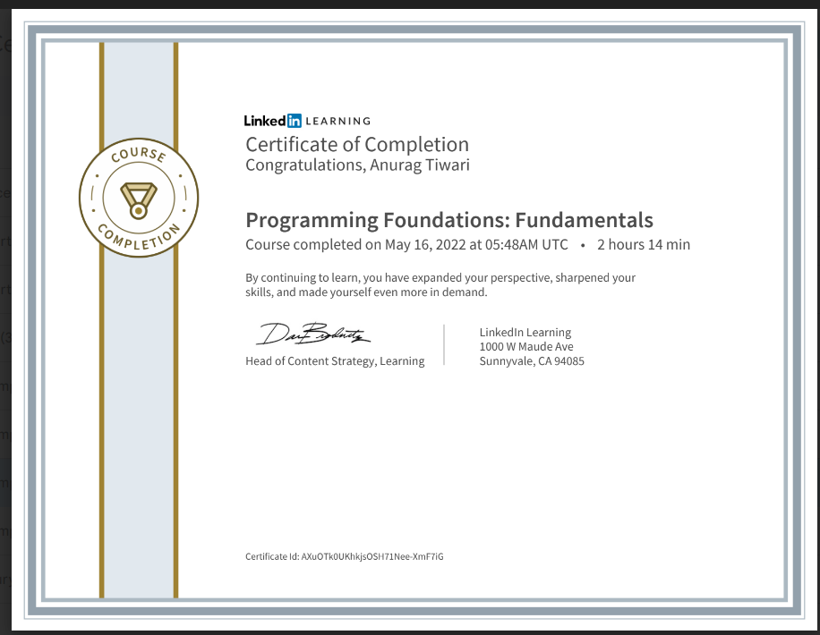 Programming Fundamentals Certification